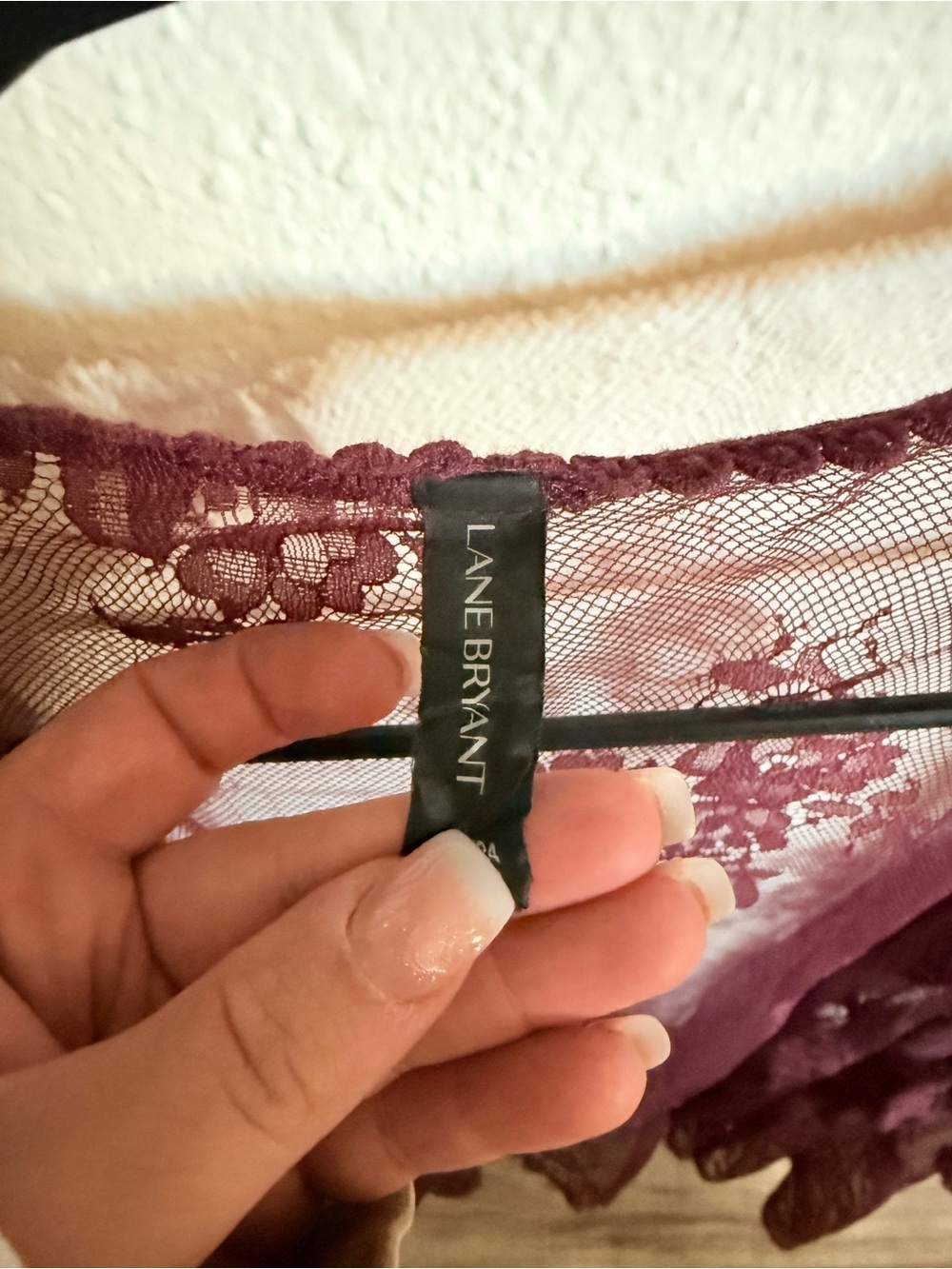Lane Bryant Plum Lace Sheer Robe - Picture 3 of 3